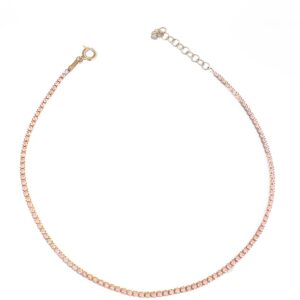 1,5 mm Pembe Taşlı Gümüş Suyolu Halhal
