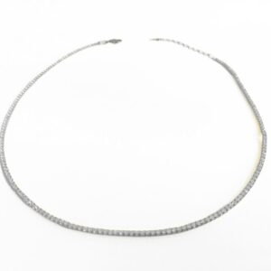 1,5 mm Taşlı Gümüş Suyolu Choker Kolye