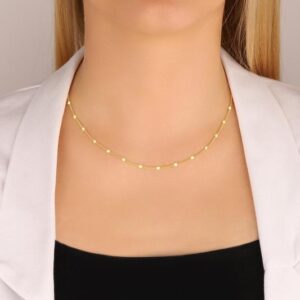 Taşsız Zincir Gümüş Choker Kolye
