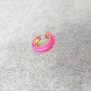 Pembe Neon Mineli Gümüş Kıkırdak Küpe
