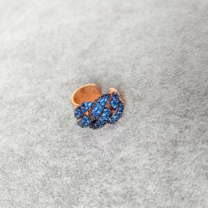 Lacivert Taşlı Gümüş Kıkırdak Küpe