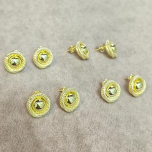 Taşsız Sarmal Model Gümüş Küpe - Gold Renk