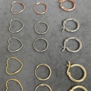 Minimal Yuvarlak Gümüş Küpe - Gold Renk