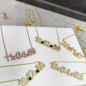 Beyaz Taşlı Gümüş Tarih Kolye