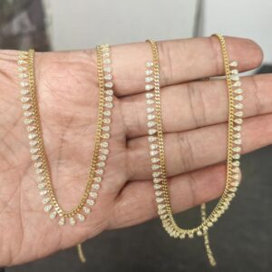 Damla Zirkon Taşlı 925 Ayar Gümüş Kolye | Şık ve Işıltılı Kadın Kolyesi - Altın Renk