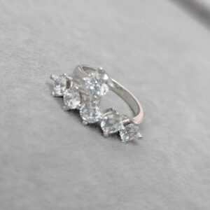 Swarovski Taşlı 6 Sıra Gümüş Yüzük