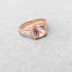 Pembe Swarovski Taşlı Gümüş Yüzük