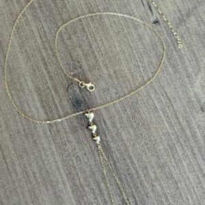 Şık 3 Sıra Kalp Model Gümüş Şahmeran Bileklik (Taşsız) - Gold